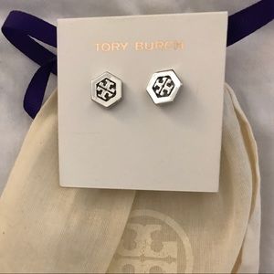 New! Tory Hexagon Silver Studs!